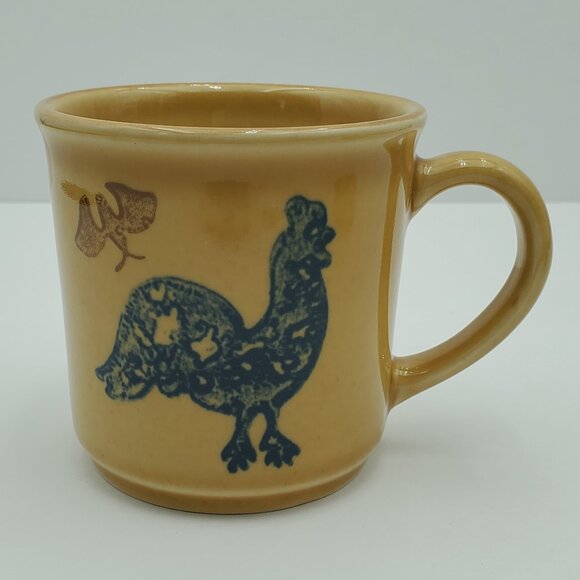Pfaltzgraff America Mugs Dog Rooster Ostrich Partridge Stencil Mugs AFAM Stamp - Picture 6 of 9